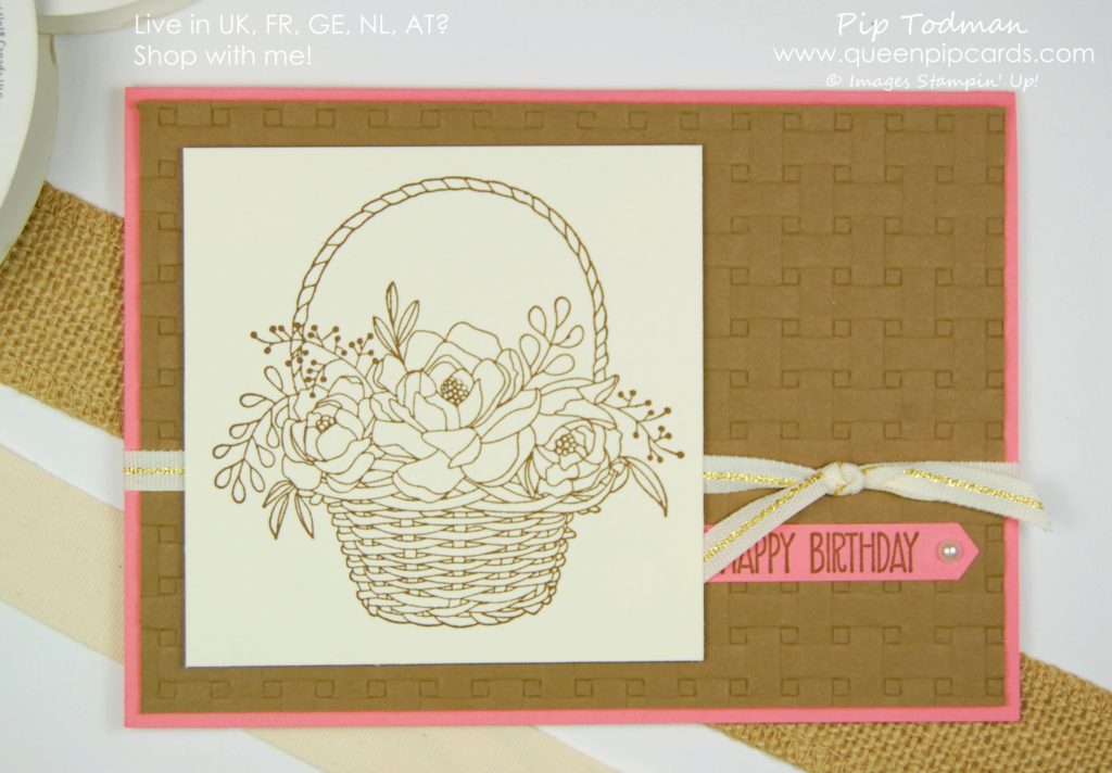 Introducing the Basket Weave Embossing Folder. Isn't it lush! Sale-a-bration 2018 Saleabration 2018 Pip Todman Crafty Coach & Stampin' Up! Top UK Demonstrator Queen Pip Cards www.queenpipcards.com Facebook: fb.me/QueenPipCards #queenpipcards #stampinup #papercraft #inspiringyourcreativity #Saleabration2018
