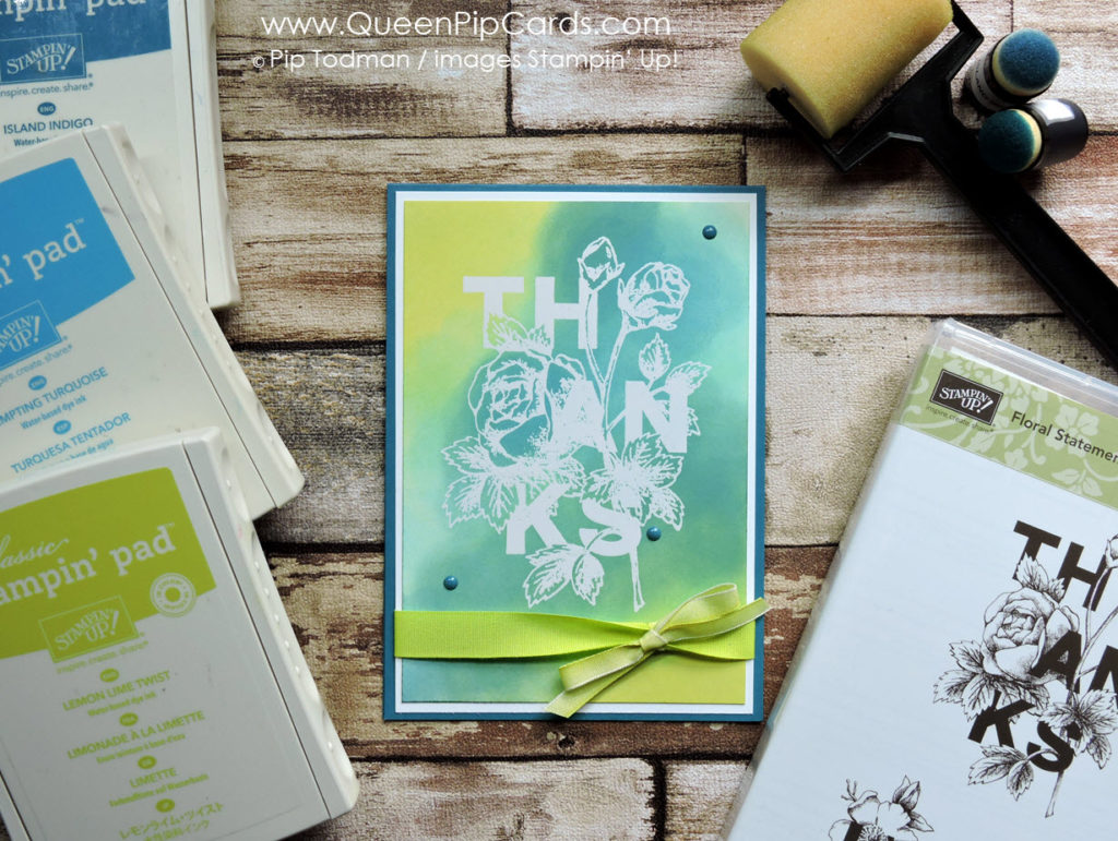 Glossy Card and Floral Statements Blue L