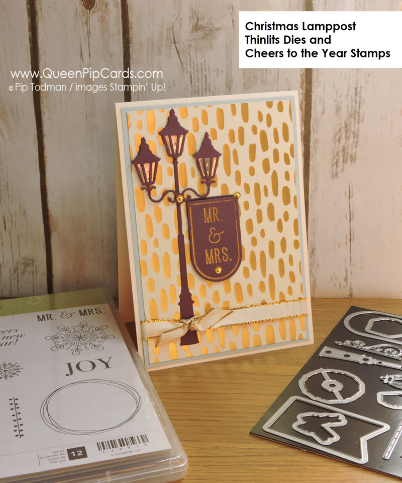 Anything but the Holidays International Blog Hop. Using Christmas Lamppost Thinlit Dies & Cheers to the Year stamps! Pip Todman Queen Pip Cards Crafty Coach & UK Stampin' Up! Demonstrator www.queenpipcards.com fb.me/QueenPipCards #queenpipcards #stampinup #inspiringyourcreativity