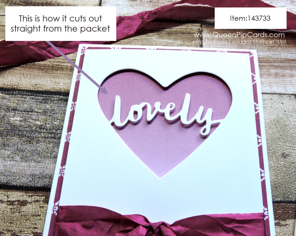 How do I use dies in my card making? Lovely Word Framelits are great for a quick card front. Pip Todman Queen Pip Cards UK Stampin' Up! Demonstrator www.queenpipcards.com fb.me/QueenPipCards #queenpipcards #stampinup #papercraft #inspiringyourcreativity