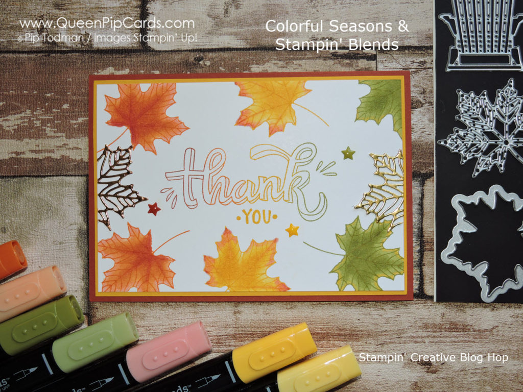 Thank You Card with Stampin' Creative Blog Hop! I LOVE the NEW Stampin' Blends! Pip Todman Crafty Coach & Stampin' Up! Demonstrator in the UK Queen Pip Cards www.queenpipcards.com Facebook: fb.me/QueenPipCards #queenpipcards #stampinup #papercraft #inspiringyourcreativity