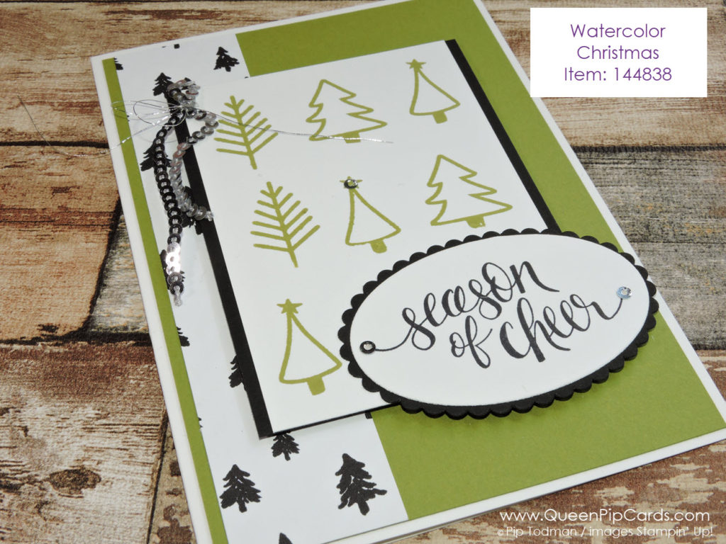 Watercolor Christmas is so versatile. Those little trees are so cute! Pip Todman Crafty Coach & Stampin' Up! Demonstrator in the UK Queen Pip Cards www.queenpipcards.com Facebook: fb.me/QueenPipCards #queenpipcards #stampinup #papercraft #inspiringyourcreativity