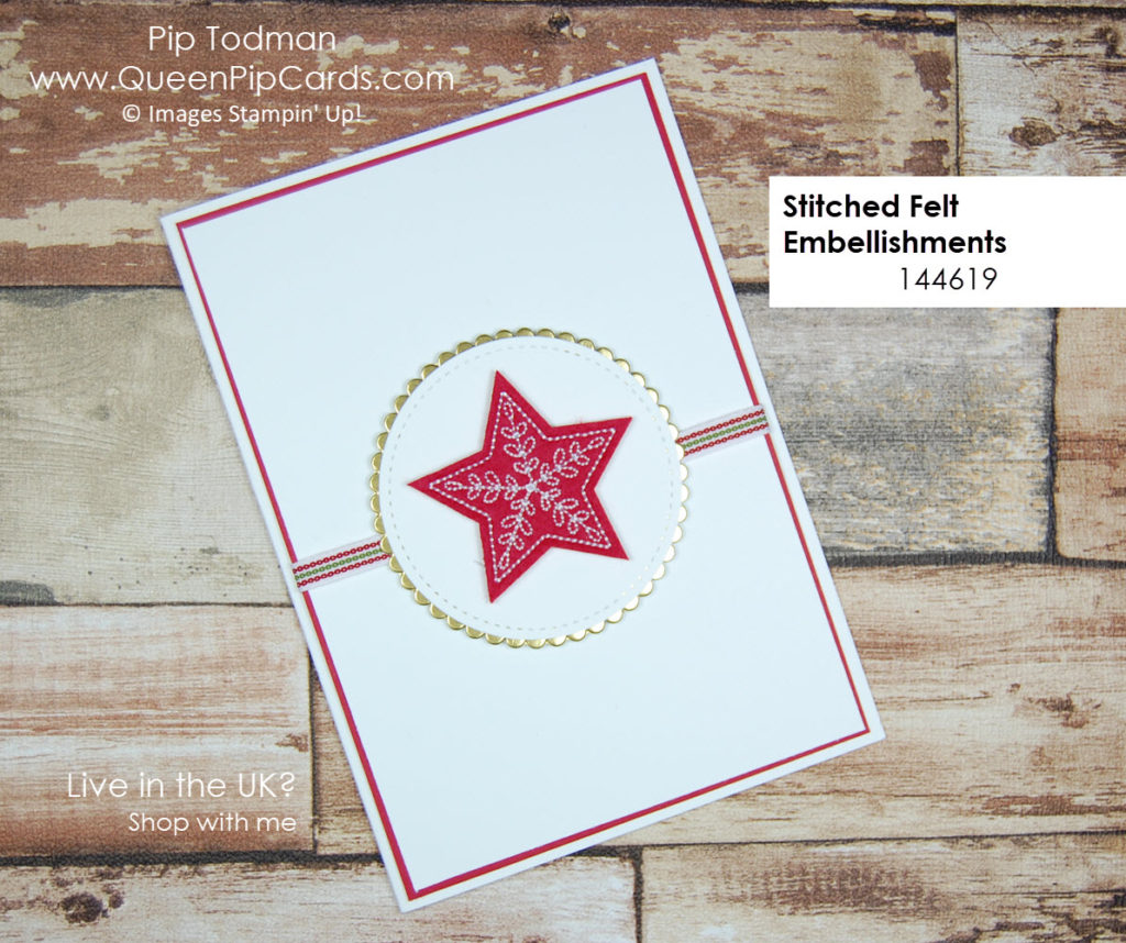 Simple Star Card for Christmas. Looks so elegant but is so easy to make! Pip Todman Crafty Coach & Stampin' Up! Demonstrator in the UK Queen Pip Cards www.queenpipcards.com Facebook: fb.me/QueenPipCards #queenpipcards #stampinup #papercraft #inspiringyourcreativity