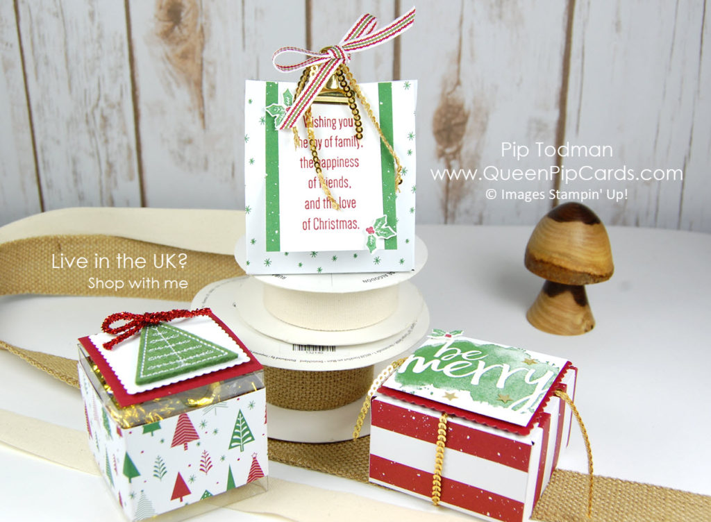 Step Into Christmas with the Stampin' Creative Blog Hop! Mini gift boxes and treat packaging. Pip Todman Crafty Coach & Stampin' Up! Demonstrator in the UK Queen Pip Cards www.queenpipcards.com Facebook: fb.me/QueenPipCards #queenpipcards #stampinup #papercraft #inspiringyourcreativity 