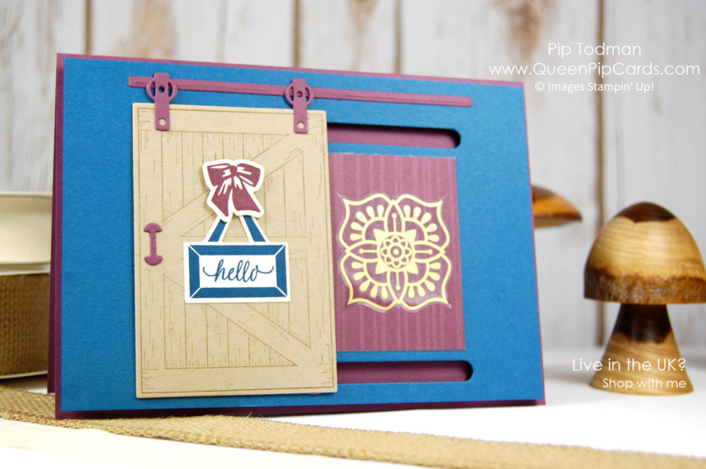 Make Slider Cards easily with the new Barn Door Bundle from Stampin' Up! Pip Todman Crafty Coach & Stampin' Up! Demonstrator in the UK Queen Pip Cards www.queenpipcards.com Facebook: fb.me/QueenPipCards #queenpipcards #stampinup #papercraft #inspiringyourcreativity