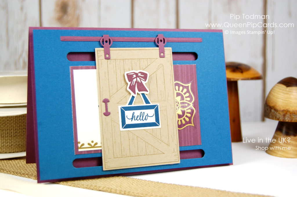 Make Slider Cards easily with the new Barn Door Bundle from Stampin' Up! Pip Todman Crafty Coach & Stampin' Up! Demonstrator in the UK Queen Pip Cards www.queenpipcards.com Facebook: fb.me/QueenPipCards #queenpipcards #stampinup #papercraft #inspiringyourcreativity