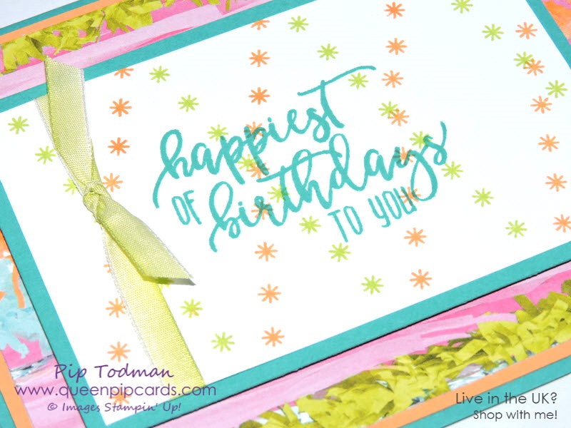 Repeat Stamping with Picture Perfect Birthday stamps. Stampin' Up! Spring 2018 Spring / Summer Picture Perfect Birthday Stamp Set, Picture Perfect Party Designer Series paper stack. Pip Todman Crafty Coach & Stampin' Up! Top UK Demonstrator Queen Pip Cards www.queenpipcards.com Facebook: fb.me/QueenPipCards #queenpipcards #stampinup #papercraft #inspiringyourcreativity 