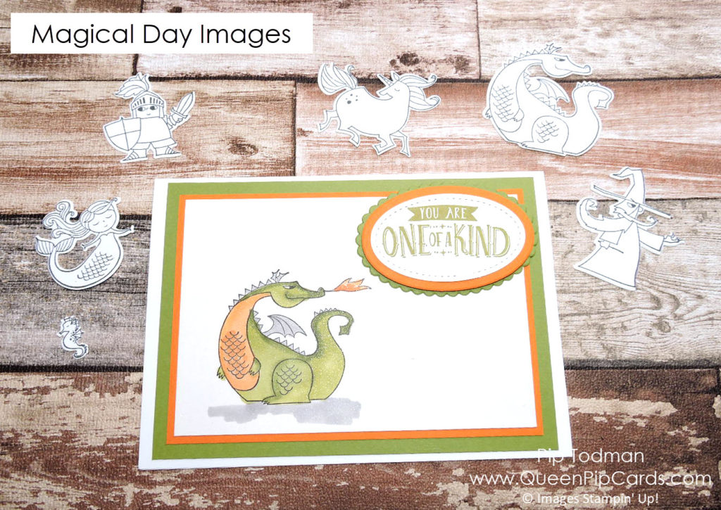 Cute Dragon from Magical Day! From Stampin' Up! Spring / Summer catalogue and available for purchase via my online store. Pip Todman Crafty Coach & Stampin' Up! Top UK Demonstrator Queen Pip Cards www.queenpipcards.com Facebook: fb.me/QueenPipCards #queenpipcards #stampinup #ClassInABox #papercraft #inspiringyourcreativity 