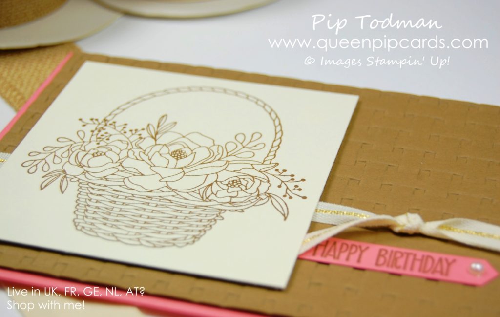 Introducing the Basket Weave Embossing Folder With the Remarkable Ink Big Blog Hop Last Call for Sale-a-bration 2018 Saleabration 2018 Pip Todman Crafty Coach & Stampin' Up! Top UK Demonstrator Queen Pip Cards www.queenpipcards.com Facebook: fb.me/QueenPipCards #queenpipcards #stampinup #papercraft #inspiringyourcreativity #Saleabration2018