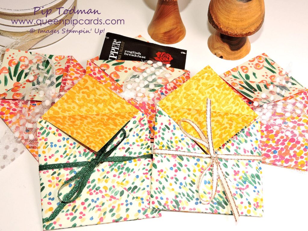 Tea Bag Holder with Garden Impressions. Quick and easy project for giting individual tea bags to friends, teachers and team! All Stampin' Up! products available from my online store here: http://bit.ly/QPCShop Pip Todman Crafty Coach & Stampin' Up! Top UK Demonstrator Queen Pip Cards www.queenpipcards.com Facebook: fb.me/QueenPipCards #queenpipcards #simplystylish #inspiringyourcreativity #stampinup #papercraft 