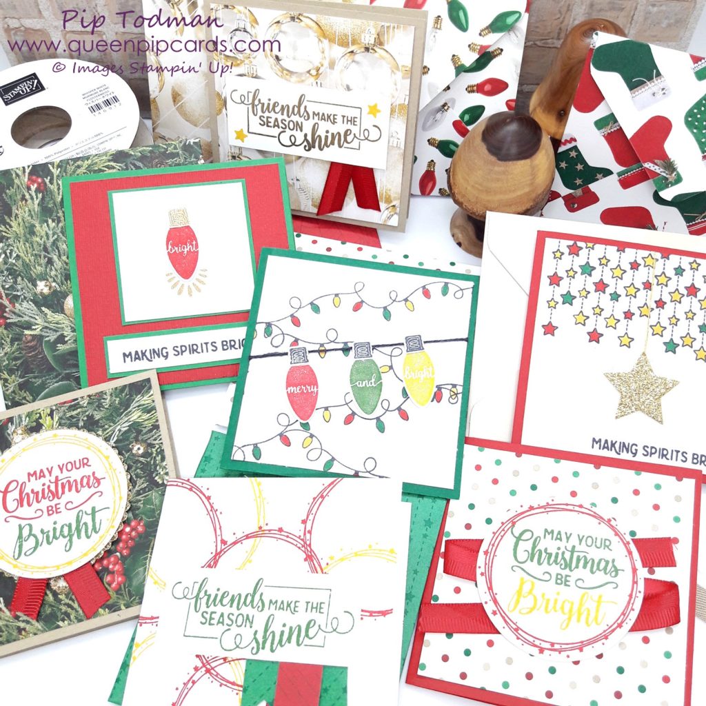 A Box Of Cards for Christmas with Making Christmas Bright Pip Todman Stampin' Up! Making Christmas Bright Bundle and coordinating products is fabulous for all your Christmas crafting! All Stampin' Up! products are / will be available from my online store here: http://bit.ly/QPCShop Pip Todman Crafty Coach & Stampin' Up! Top UK Demonstrator Queen Pip Cards www.queenpipcards.com Facebook: fb.me/QueenPipCards #queenpipcards #simplystylish #inspiringyourcreativity #stampinup #papercraft 