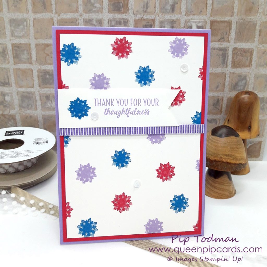 Pretty Flower Card Idea with Stampin' Up!'s Distinktive stamps All The Good Things. Vibrant, pretty and all round gorgeous I think! All Stampin' Up! products are / will be available from my online store here: http://bit.ly/QPCShop Pip Todman Crafty Coach & Stampin' Up! Top UK Demonstrator Queen Pip Cards www.queenpipcards.com Facebook: fb.me/QueenPipCards #queenpipcards #simplystylish #inspiringyourcreativity #stampinup #papercraft 