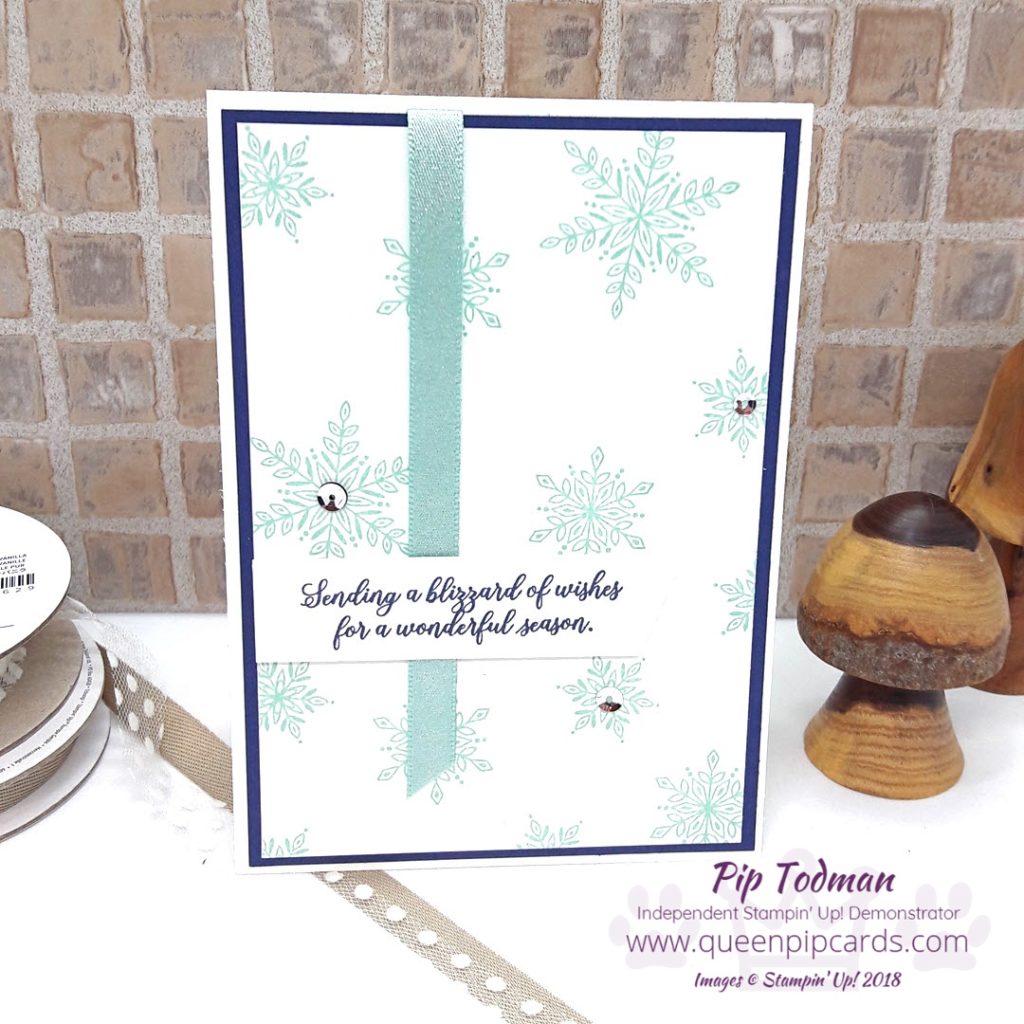 Beautiful In Blue with Snow Is Glistening. I love the snowflakes and I make no excuses. They're pretty and look fab in blue or any other colour! These cards are really so quick and easy to make with limited supplies. Which you can purchase from me in my shop. All Stampin' Up! products are / will be available from my online store here: http://bit.ly/QPCShop  Pip Todman Crafty Coach & Stampin' Up! Top UK Demonstrator Queen Pip Cards www.queenpipcards.com Facebook: fb.me/QueenPipCards  #queenpipcards #simplystylish #inspiringyourcreativity #stampinup #papercraft 