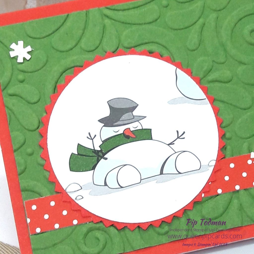 Who say's it's all about Santa? I couldn't resist this Snoozing Snowman from the Santa's Workshop Speciality Designer Series paper pack. He's so cute sleeping in the snow! All Stampin' Up! products are / will be available from my online store here: http://bit.ly/QPCShop Pip Todman Crafty Coach & Stampin' Up! Top UK Demonstrator Queen Pip Cards www.queenpipcards.com Facebook: fb.me/QueenPipCards #queenpipcards #simplystylish #inspiringyourcreativity #stampinup #papercraft 