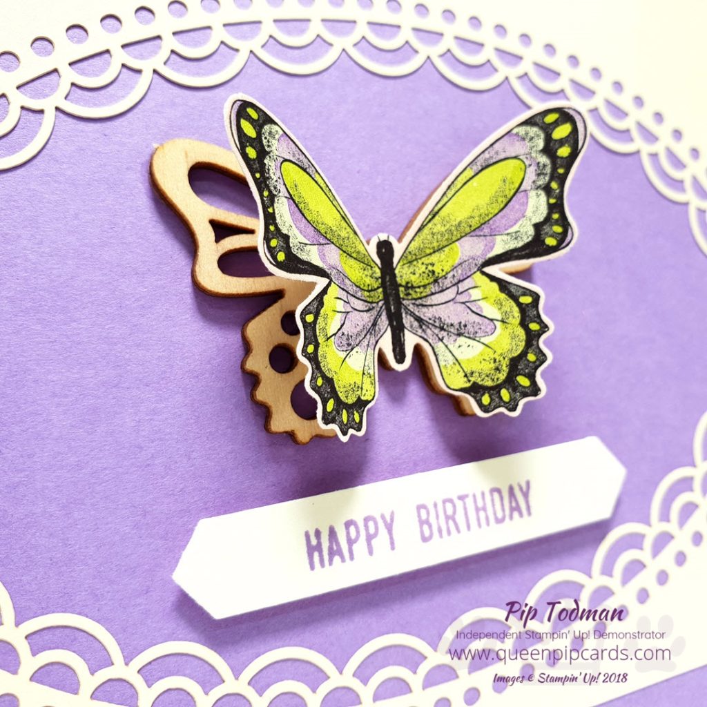 Butterflies Galore with Sale-a-bration this year! Oh my word, have you seen the beautiful papers and wooden elements you can earn for FREE with every £45 product purchase? They're beautiful! All the details on this card are on my blog - just click the link. All Stampin' Up! products are / will be available from my online store here: http://bit.ly/QPCShop Pip Todman Crafty Coach & Stampin' Up! Top UK Demonstrator Queen Pip Cards www.queenpipcards.com Facebook: fb.me/QueenPipCards #queenpipcards #simplystylish #inspiringyourcreativity #stampinup #simplestamping #papercraft 