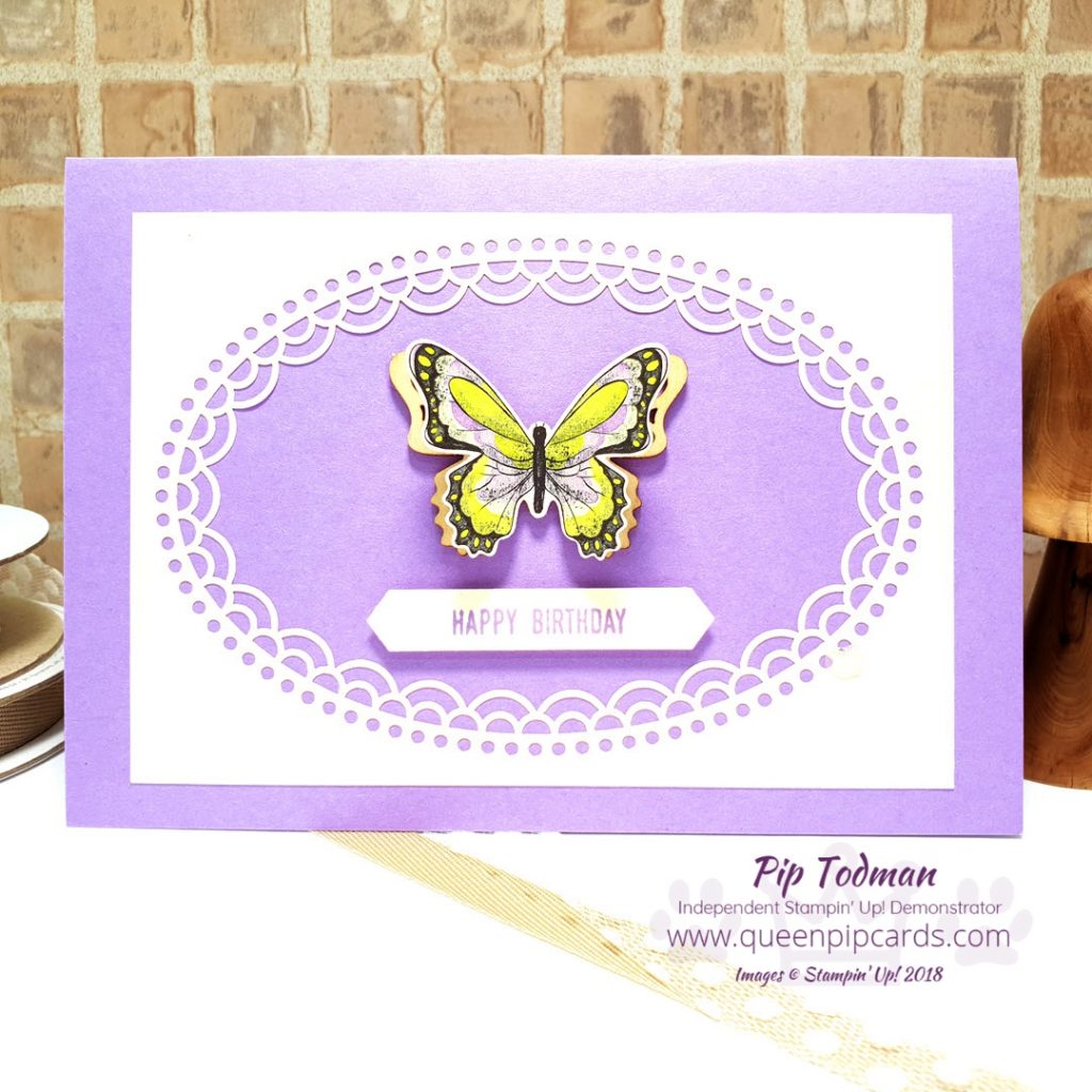 Butterflies Galore with Sale-a-bration this year! Oh my word, have you seen the beautiful papers and wooden elements you can earn for FREE with every £45 product purchase? They're beautiful! All the details on this card are on my blog - just click the link. All Stampin' Up! products are / will be available from my online store here: http://bit.ly/QPCShop Pip Todman Crafty Coach & Stampin' Up! Top UK Demonstrator Queen Pip Cards www.queenpipcards.com Facebook: fb.me/QueenPipCards #queenpipcards #simplystylish #inspiringyourcreativity #stampinup #simplestamping #papercraft 