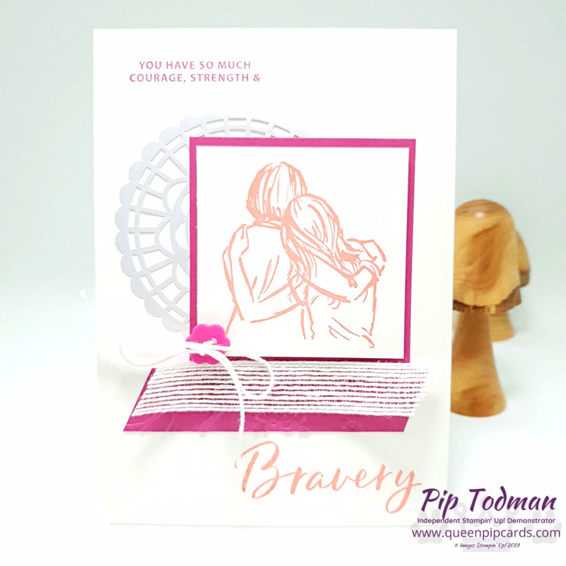 Bravery With Artfully Aware - a card for someone going through a hard time. Pairing the new More Than Words stamp set with the bearutiful Artfully Aware. A card to show you care. Shop my online store here: http://bit.ly/QPCShop Pip Todman www.queenpipcards.com #queenpipcards #simplystylish #stampinup #simplestamping #papercraft 