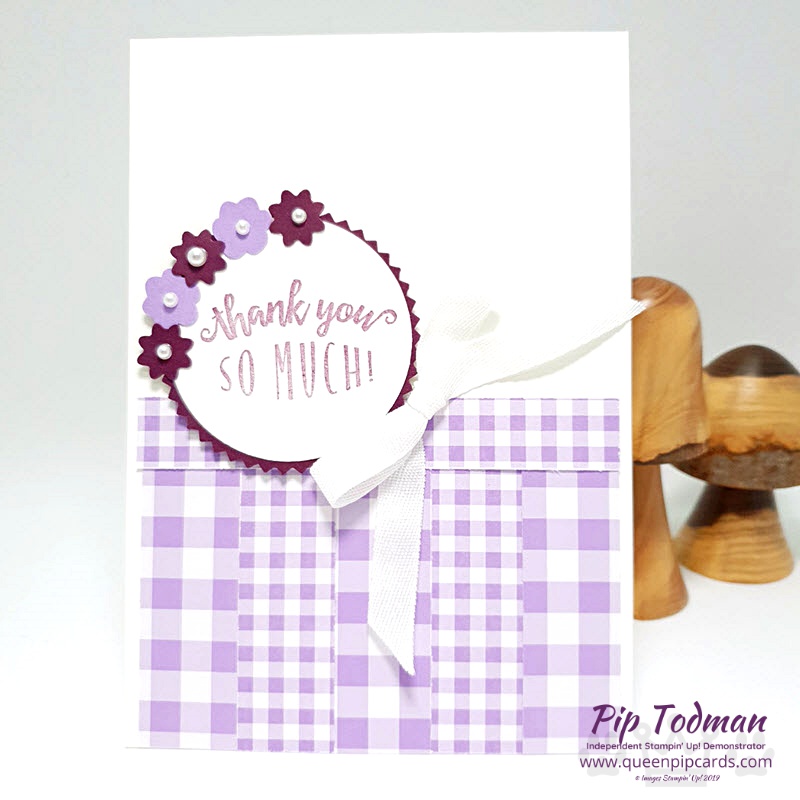 Loving the Lilac with Highland Heather and Blackberry Bliss. A pretty card with the Bitty Blooms Punches. Shop my online store here: http://bit.ly/QPCShop Pip Todman www.queenpipcards.com #queenpipcards #simplystylish #stampinup #simplestamping #papercraft