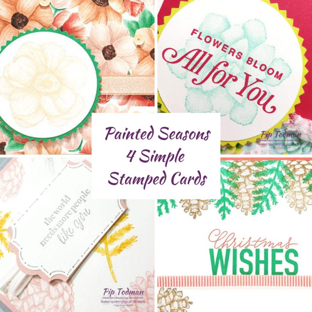 Stamped Cards with Painted Seasons - walk through the year with me! So pretty but also simple to create! Shop my online store here: http://bit.ly/QPCShop Pip Todman www.queenpipcards.com #queenpipcards #simplystylish #stampinup #simplestamping #papercraft 