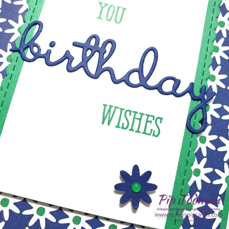 Edge Framelits with Well Written make a beautiful birthday card! Watch my video to see all the details. Shop my online store here: http://bit.ly/QPCShop Pip Todman www.queenpipcards.com #queenpipcards #simplystylish #stampinup #simplestamping #papercraft 