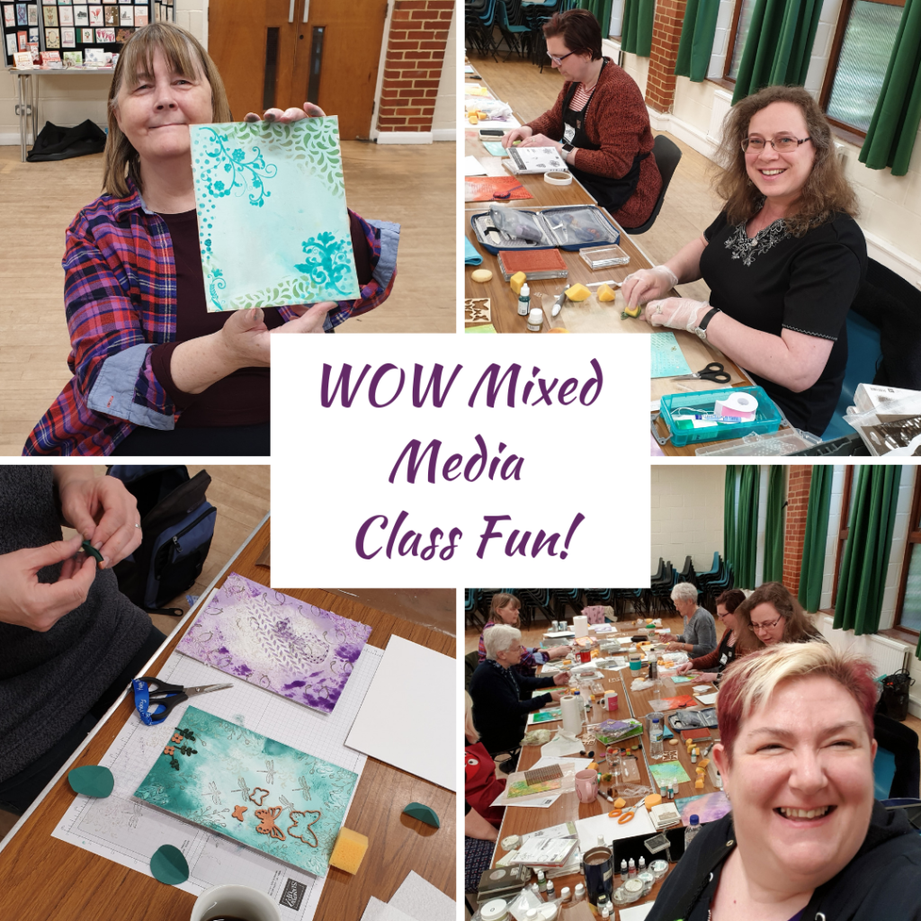 Mixed Media WOW Class - everyone had great fun designing their own home decor piece with Stampin' Up! products. Shop my online store here: http://bit.ly/QPCShop Pip Todman www.queenpipcards.com #queenpipcards #simplystylish #stampinup #simplestamping #papercraft 