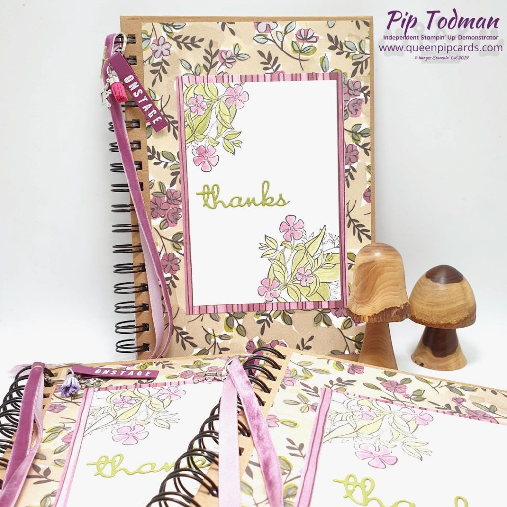 Thank You Notebook For OnStage Gifts is what I'm sharing here. A video showing how I put them together and what they were for! Pip Todman www.queenpipcards.com Stampin' Up! Independent Demonstrator UK