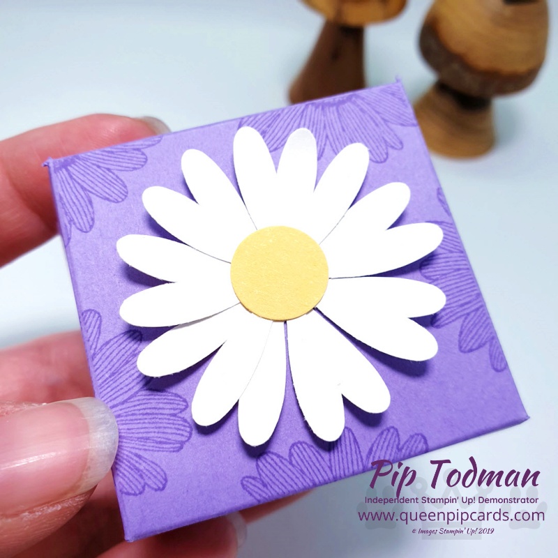 Daisy Lane Mini Soap Box is today's project! So cute and beautiful in Highland Heather colours! Pip Todman www.queenpipcards.com Stampin' Up! Independent Demonstrator UK 