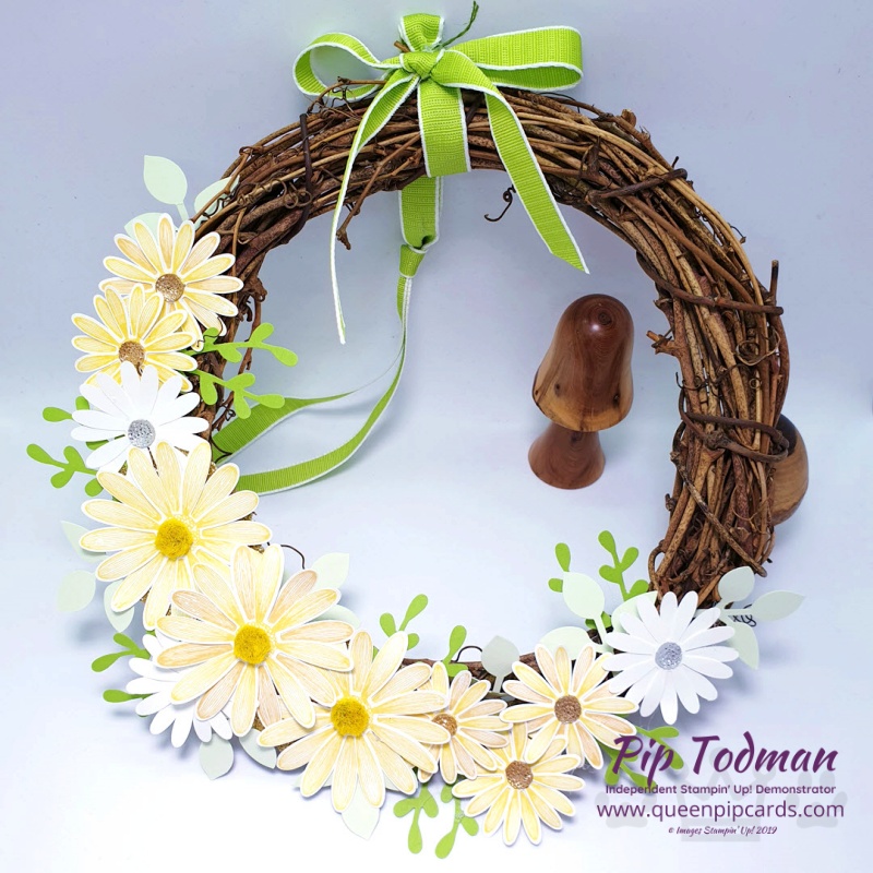 Daisy Lane Summer Wreath was my WOW project in my tutorial bundle this month! Love making home décor pieces. Pip Todman www.queenpipcards.com Stampin' Up! Independent Demonstrator UK