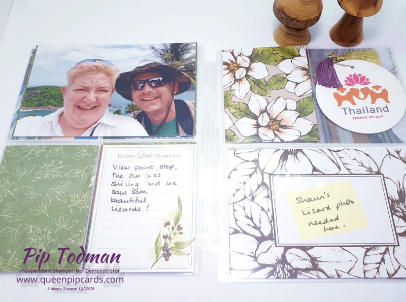 Keeping Memories Safe With Memories and More. A few of my Thailand trip photos finally in place! Pip Todman www.queenpipcards.com Stampin' Up! Independent Demonstrator UK