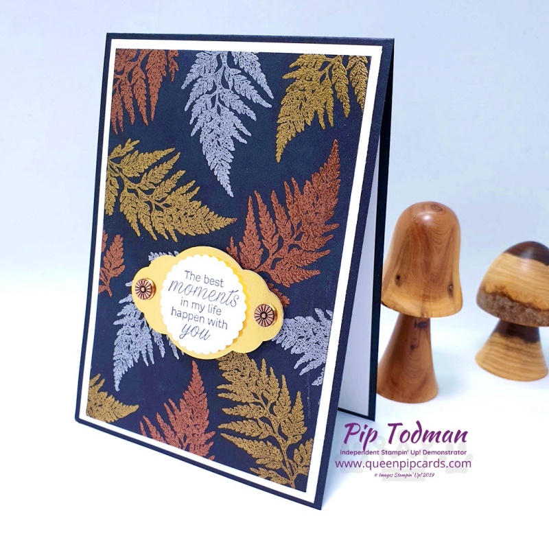 Gorgeous Heat Embossed ferns in mixed metallics today on the blog and YouTube! Pip Todman www.queenpipcards.com Stampin' Up! Independent Demonstrator UK