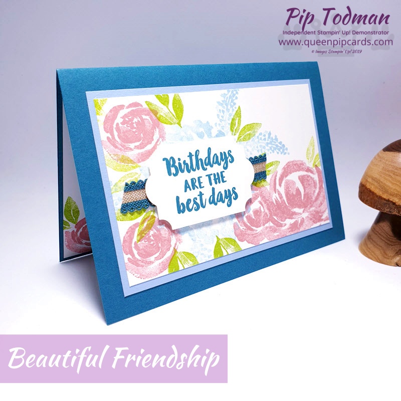 Create an Easy Watercolour Effect for your cards with Beautiful Friendship stamps. Gorgeous in all colours! Pip Todman www.queenpipcards.com Stampin' Up! Independent Demonstrator UK 