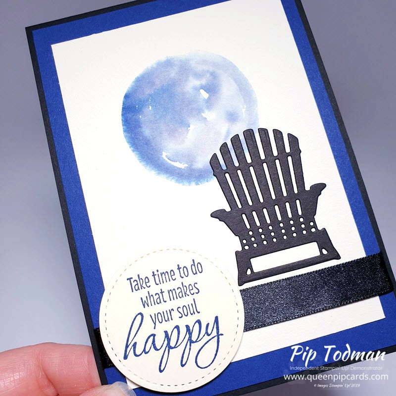 Free hand water colour moon card! I love this simple but effective technique. It makes your cards look great and people will be very impressed you did it all by hand! Pip Todman www.queenpipcards.com Stampin' Up! Independent Demonstrator UK 