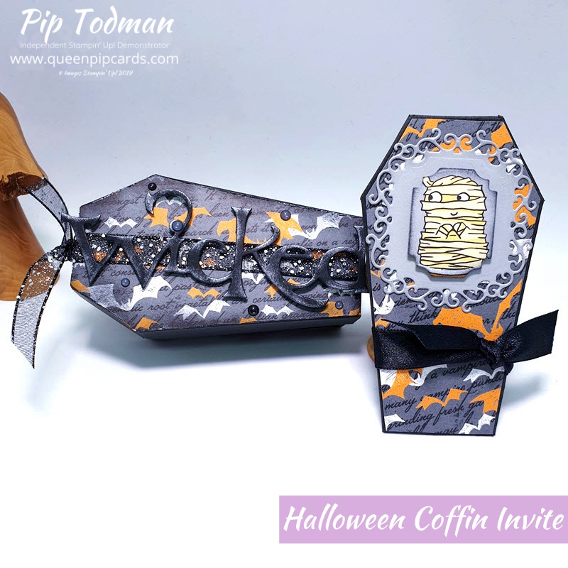data-pin-description="Cute Halloween Invitation Coffin Card to match last week's Coffin Treat Box!! Pip Todman www.queenpipcards.com Stampin' Up! Independent Demonstrator UK #queenpipcards #simplystylish #stampinup #simplestamping #papercraft " data-pin-url="https://www.queenpipcards.com/2019/09/24/halloween-invitation-coffin-card/"