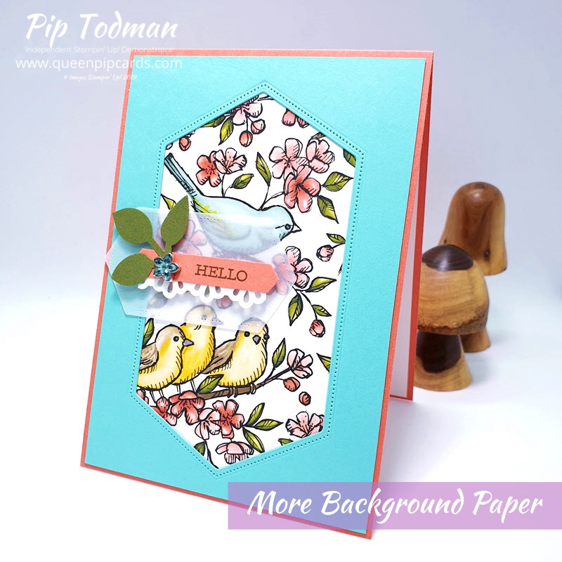 More Ideas For Background Papers with Bird Ballard and Nesting Label dies. Pip Todman www.queenpipcards.com Stampin' Up! Independent Demonstrator UK 