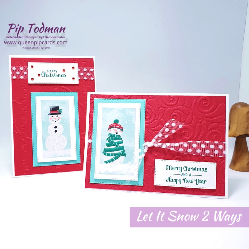 2 Layouts with Let It Snow papers and embellishment kits. Cool Yule in Red! Pip Todman www.queenpipcards.com Stampin' Up! Independent Demonstrator UK
