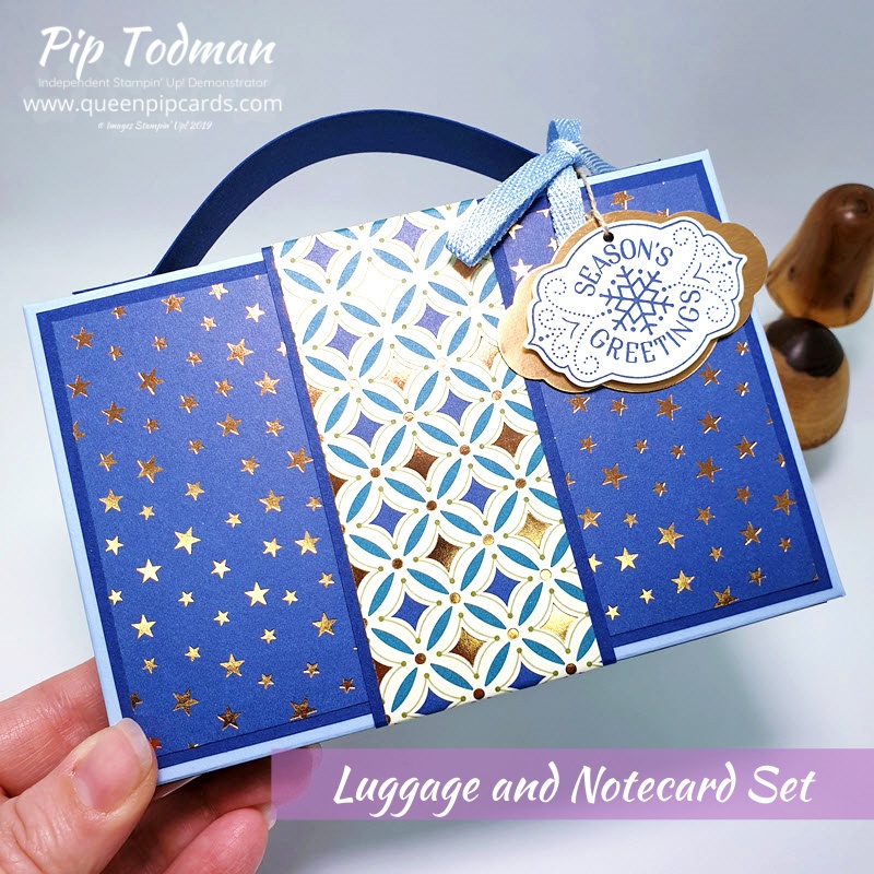 Festive Luggage and Notecard Set tutorial now available for this adorable project which makes a lovely gift for someone special. Pip Todman www.queenpipcards.com Stampin' Up! Independent Demonstrator UK