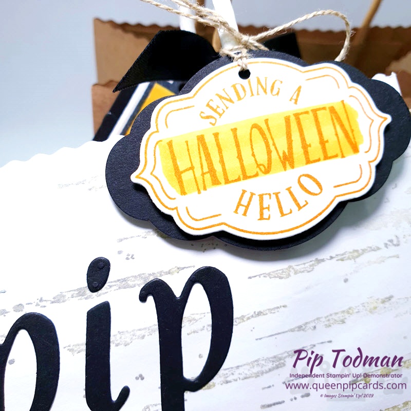 Quick Personalised Treat Bags for Halloween or any occasion! So easy with the Hand-lettered Prose Dies. Pip Todman www.queenpipcards.com Stampin' Up! Independent Demonstrator UK 