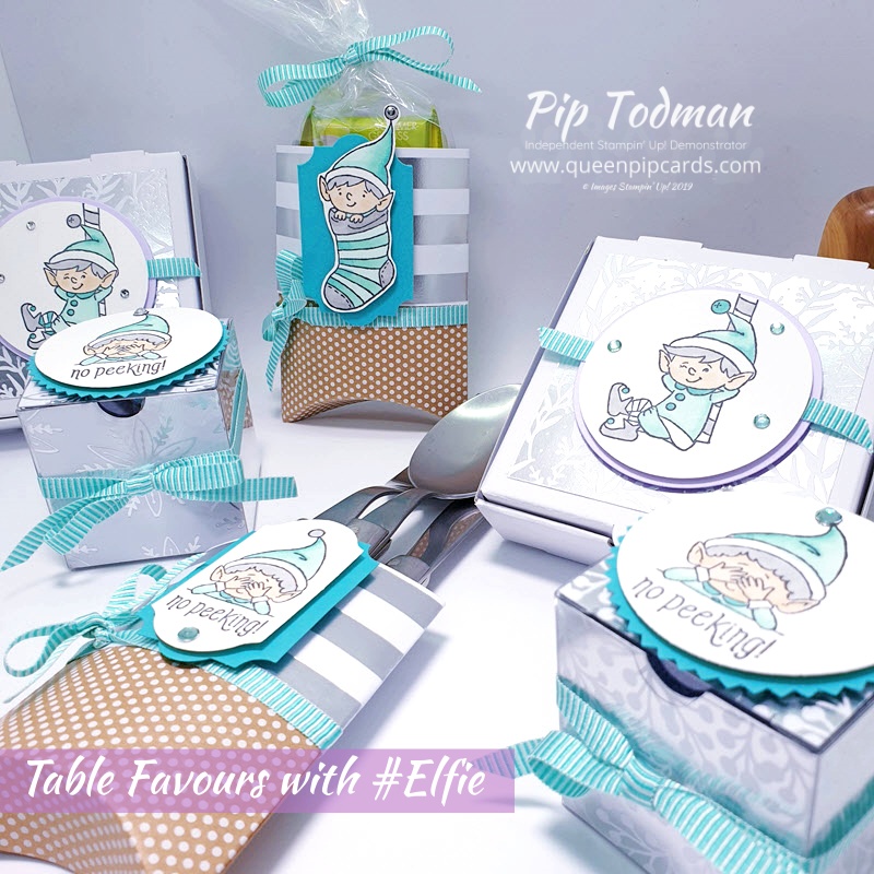 Table Favours With Hashtag Elfie Pip Todman www.queenpipcards.com Stampin' Up! Independent Demonstrator UK 