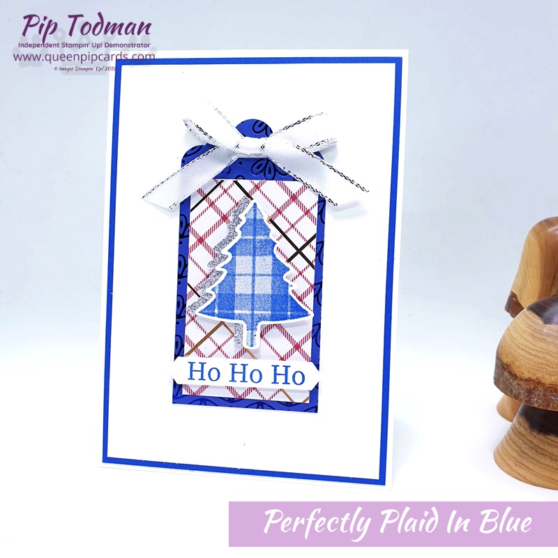 Perfectly Plaid in Blue! But this time Blueberry Bushel. Doesn't it give it a gorgeous new look? Pip Todman www.queenpipcards.com Stampin' Up! Independent Demonstrator UK 