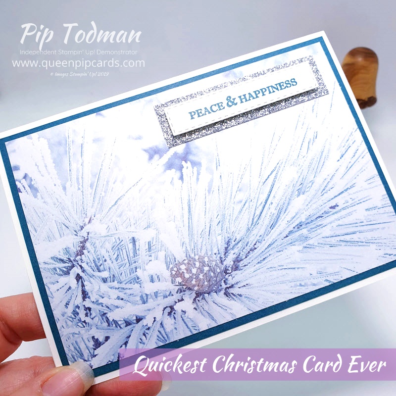 Quickest Christmas Card Ever with Feels Like Frost papers! Yummy! Pip Todman www.queenpipcards.com Stampin' Up! Independent Demonstrator UK 