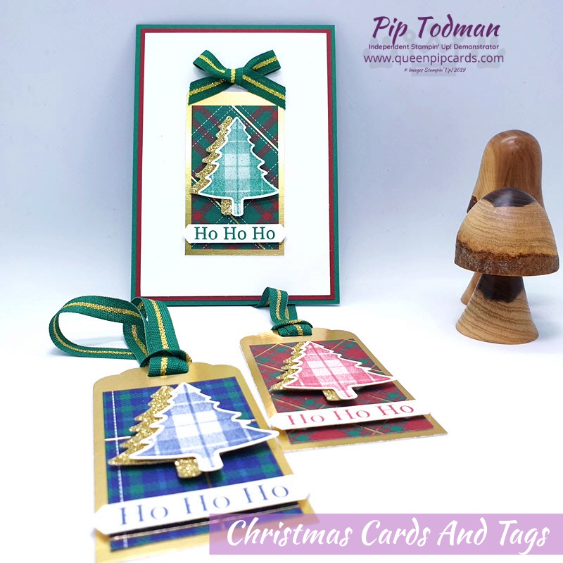 Christmas Cards and Tags featuring the gorgeous Perfectly Plaid suite! Pip Todman www.queenpipcards.com Stampin' Up! Independent Demonstrator UK 