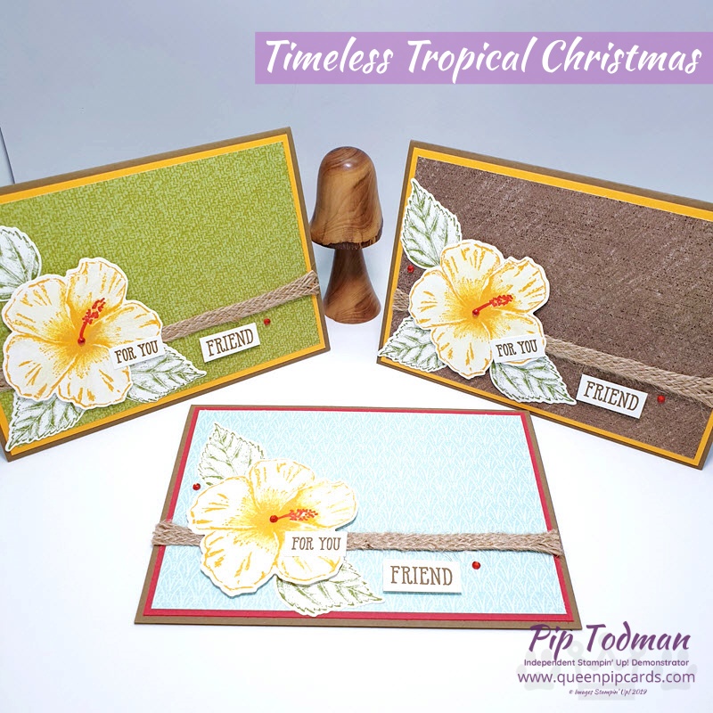 Timeless Tropical Christmas Cards for my friends down under! Pip Todman www.queenpipcards.com Stampin' Up! Independent Demonstrator UK 