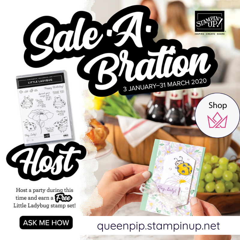 The new 2020 Mini and Sale-a-bration promotion are available from today! Pip Todman www.queenpipcards.com Stampin' Up! Independent Demonstrator UK 